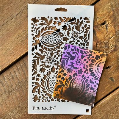 Finnabair Stencil 6"X9"-Folk Florals Image 2