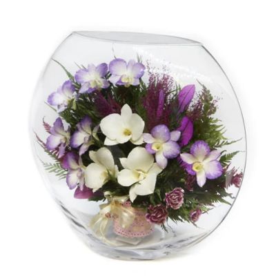Fiora Flower Long-Lasting Orchids in a Large Glass Vase Image 2