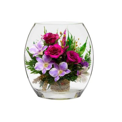 Fiora Flower Orchids and Roses in a Vase Image 1