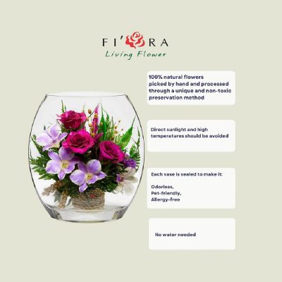 Fiora Flower Orchids and Roses in a Vase Image 3