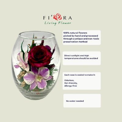 Fiora Flower Orchids and Roses in a Vase Image 2