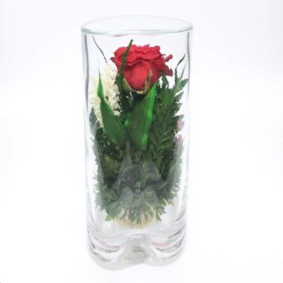 Fiora Flower Red Rose with White Limoniums and Greenery in a Heart Shaped Vase Image 3