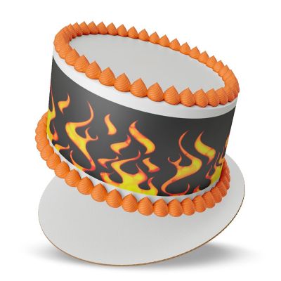 Fire and Flames Edible Cake Border Strips Image 2