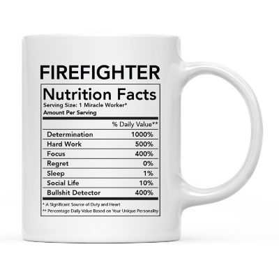 Firefighter Nutritional Facts Coffee Mug Image 2