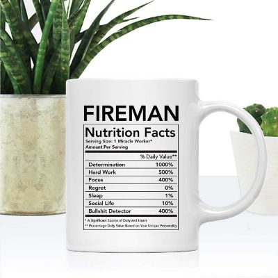 Fireman Nutritional Facts Coffee Mug Image 1