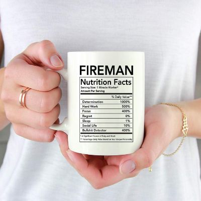 Fireman Nutritional Facts Coffee Mug Image 1