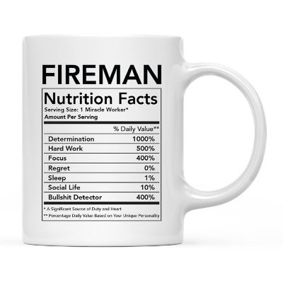 Fireman Nutritional Facts Coffee Mug Image 2