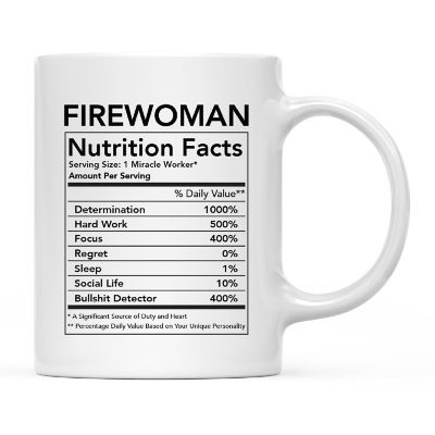 Firewoman Nutritional Facts Coffee Mug Image 2