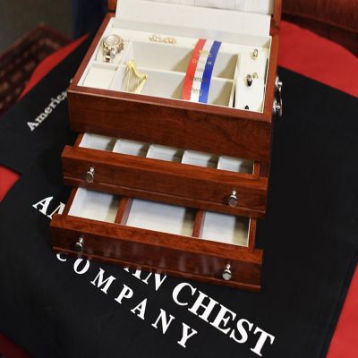 First Lady Jewel Chest, Solid American Cherry Hardwood with Heritage Cherry Finish Image 1