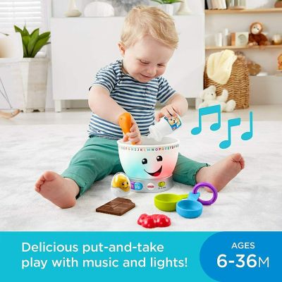 Fisher-Price Laugh & Learn Magic Color Mixing Bowl, Musical Baby Toy Image 1