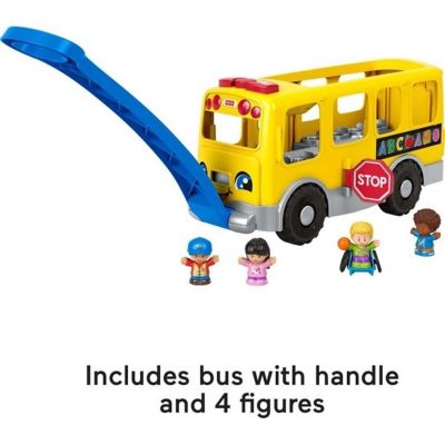 Fisher-Price Little People Big Yellow Bus, musical push and pull toy with Smart Stages for toddlers and preschool kids Image 3