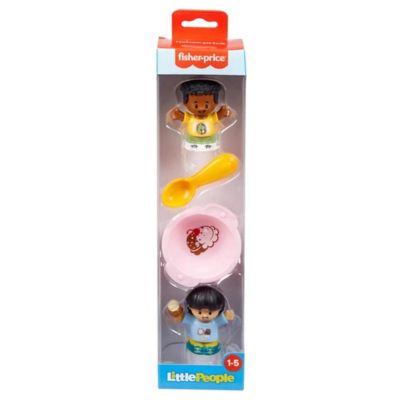 Fisher-Price Little People Figure Set - Includes 2 Little People Figures, Bowl & Spoon Image 2