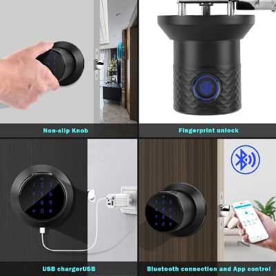 Fitnate Keyless Smart Fingerprint Bluetooth Digital Code Door Lock Image 2