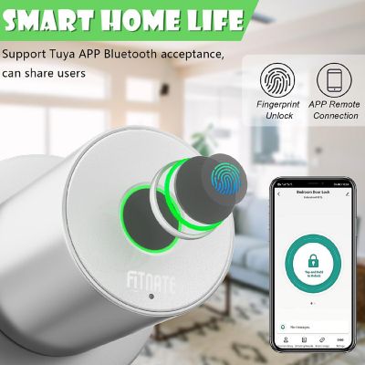 FITNATE Smart Biometric Door Lock Fingerprint Door knob with App Control Sliver Image 1
