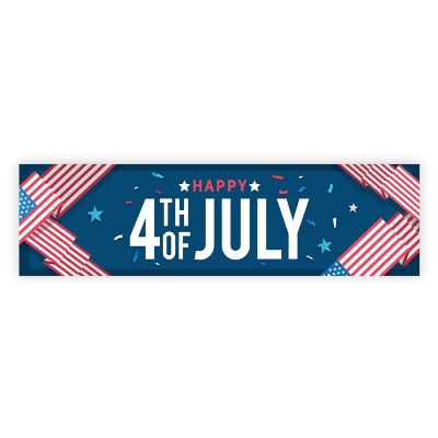 Flag &amp; Confetti July 4 - 13 x 48 Inch Image 1