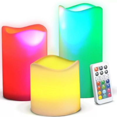 Flameless LED Pillar Candles Image 1
