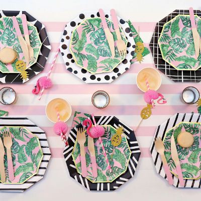 Flamingo Honeycomb Straws -10/pack Image 1