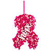 Fleece Tied Pink Ribbon Wreath Craft Kit - Makes 1 Image 1