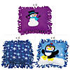 Fleece Winter Tied Pillow Craft Kit Assortment - Makes 18 Image 1