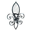 Fleur-De-Lis Mirrored Candle Wall Sconce 22" Tall Image 1