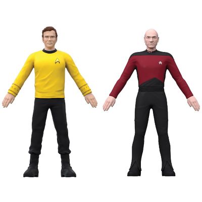Flexfigs: Captain Kirk &amp; Captain Picard - 2 Character Pack -Ages 3+ Image 1