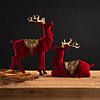 Flocked Deer Figurines (Set Of 2) 6"H, 10"H Resin Image 3