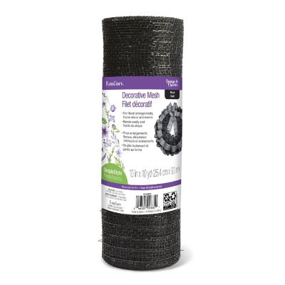 FloraCraft Decorative Mesh 10"X10yd-Black Image 1