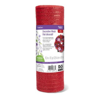 FloraCraft Decorative Mesh 10"X10yd-Red Image 1