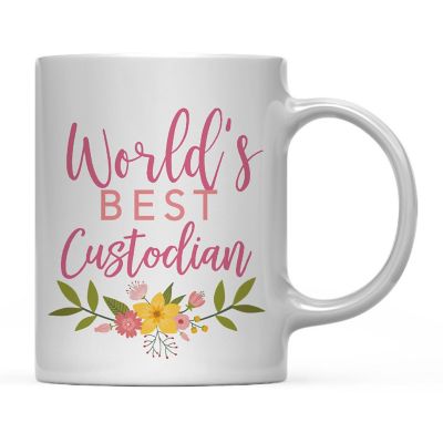 Floral Best Custodian Ceramic Mug Image 2