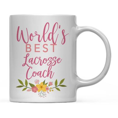 Floral Best Lacrosse Coach Ceramic Mug Image 2