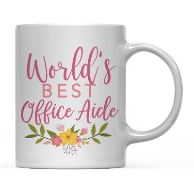 Floral Best Office Aide Ceramic Mug Image 2