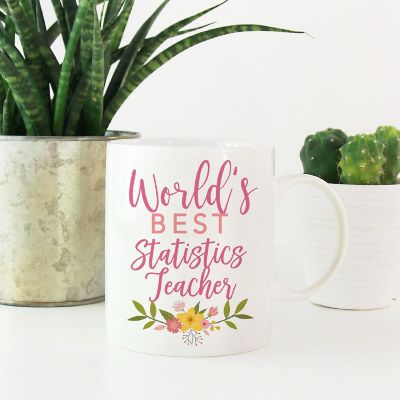 Floral Best Statistics Ceramic Mug Image 1