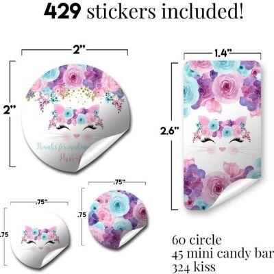 Floral Cat Sticker Bundle 429pc. by AmandaCreation Image 1
