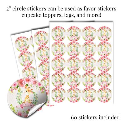 Floral Giraffe Pink Sticker Bundle 429pc. by AmandaCreation Image 3