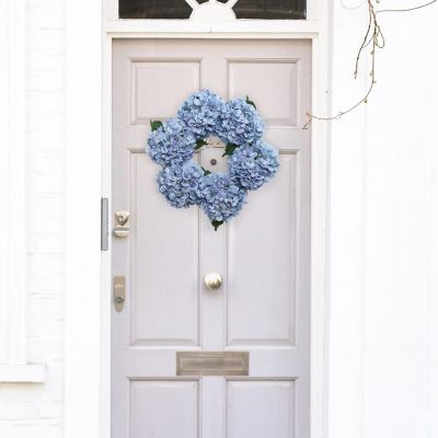 Floral Home Blue 18" Hydrangea Wreath 1pc Image 3