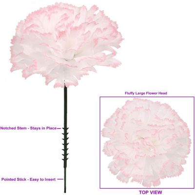 Floral Home Peppermint 7" Silk Carnation Picks 100pcs Image 2