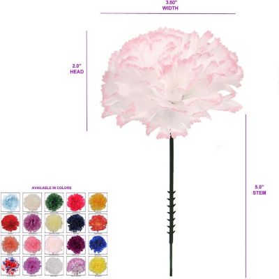 Floral Home Peppermint 7" Silk Carnation Picks 100pcs Image 3