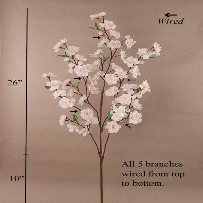 Floral Home Pink 36"  Cherry Blossom 3pcs Image 2