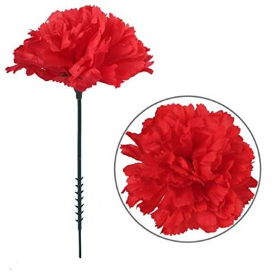 Floral Home Red 7" Silk Carnation Picks 100pcs Image 1