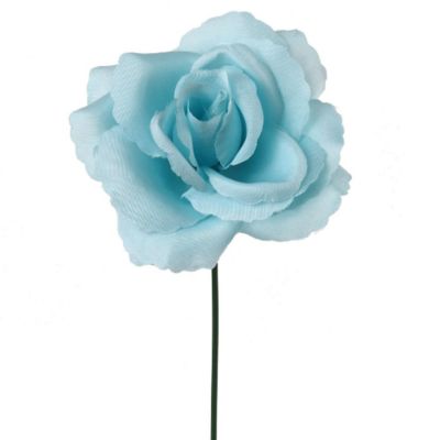 Floral Home Sky Blue 8" Artificial Rose Picks 50pcs Image 1