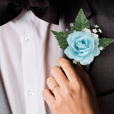 Floral Home Sky Blue 8" Artificial Rose Picks 50pcs Image 3