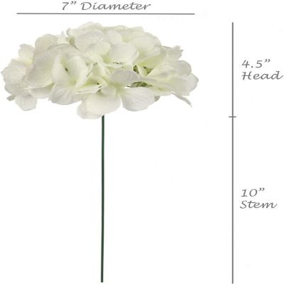 Floral Home White 7" Hydrangea Heads 10pcs Image 1
