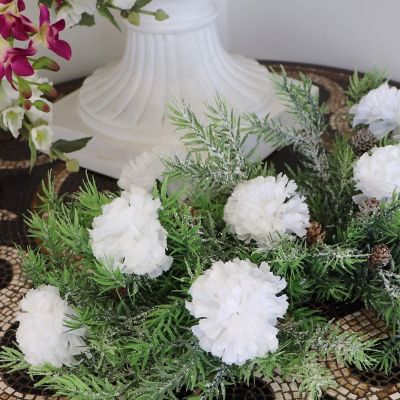 Floral Home White 7" Silk Carnation Picks 100pcs Image 1
