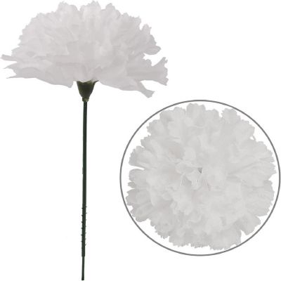 Floral Home White 7" Silk Carnation Picks 200pcs Image 1