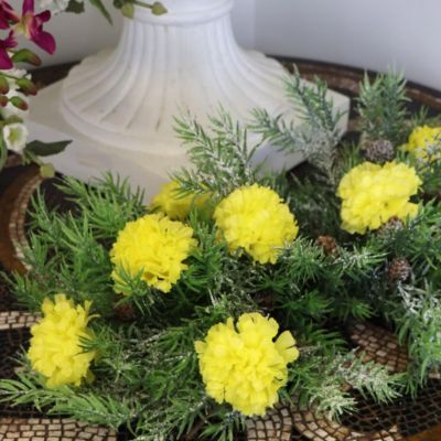 Floral Home Yellow 3.5" Flowers D Carnations 30pcs Image 2