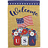 Floral Mason Jars "Welcome" USA Flag Patriotic Outdoor Garden Flag 18" x 12.5" Image 1