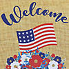 Floral Mason Jars "Welcome" USA Flag Patriotic Outdoor Garden Flag 18" x 12.5" Image 3