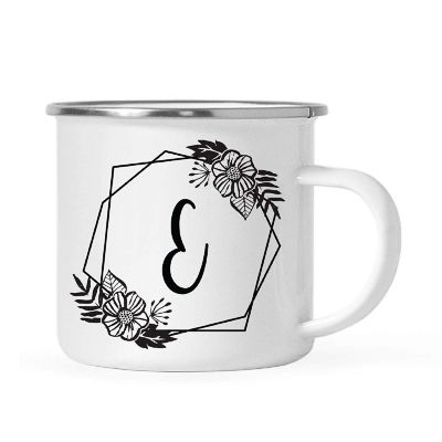 Floral Monogram E 11oz Campfire Mug Image 1