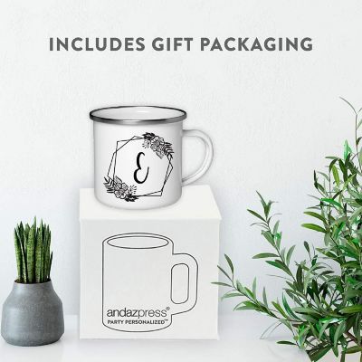 Floral Monogram E 11oz Campfire Mug Image 3
