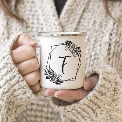 Floral Monogram F 11oz Campfire Mug Image 2